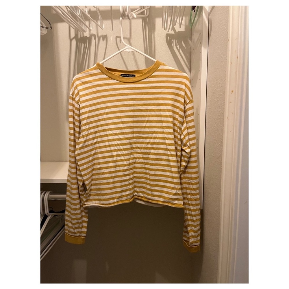 Brandy Melville mustard yellow striped top